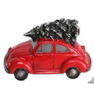 Red Beetle with Lighted Headlights, h6.4cm